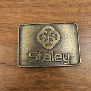 Vintage Staley Grain Company Belt Buckle Farm Western Bronze Toned